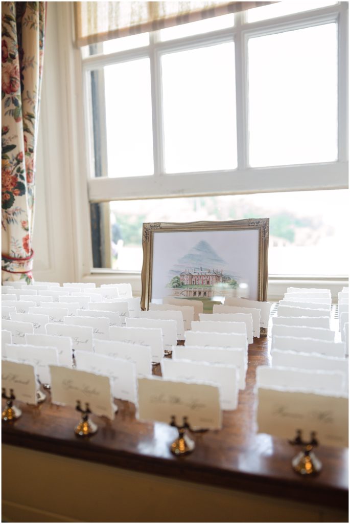 Table cards for a wedding at Castle Hill on the Crane Estate 