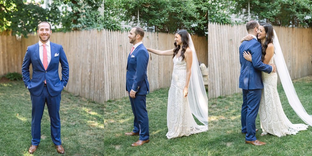 A couple's first look at a New England wedding