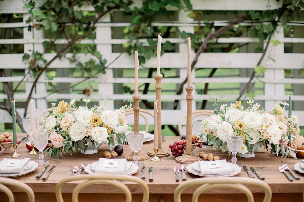 New England wedding at Commanders Mansion with an autumn tablescape