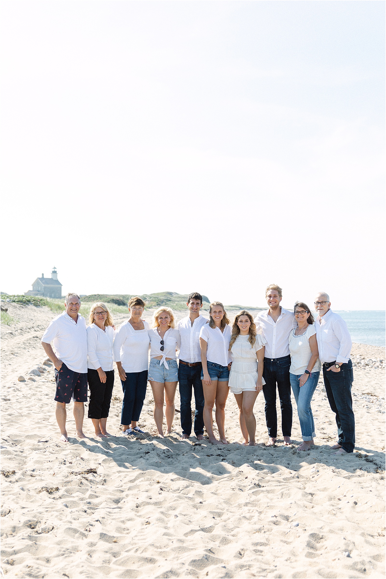 family photo on the beach on Block Island